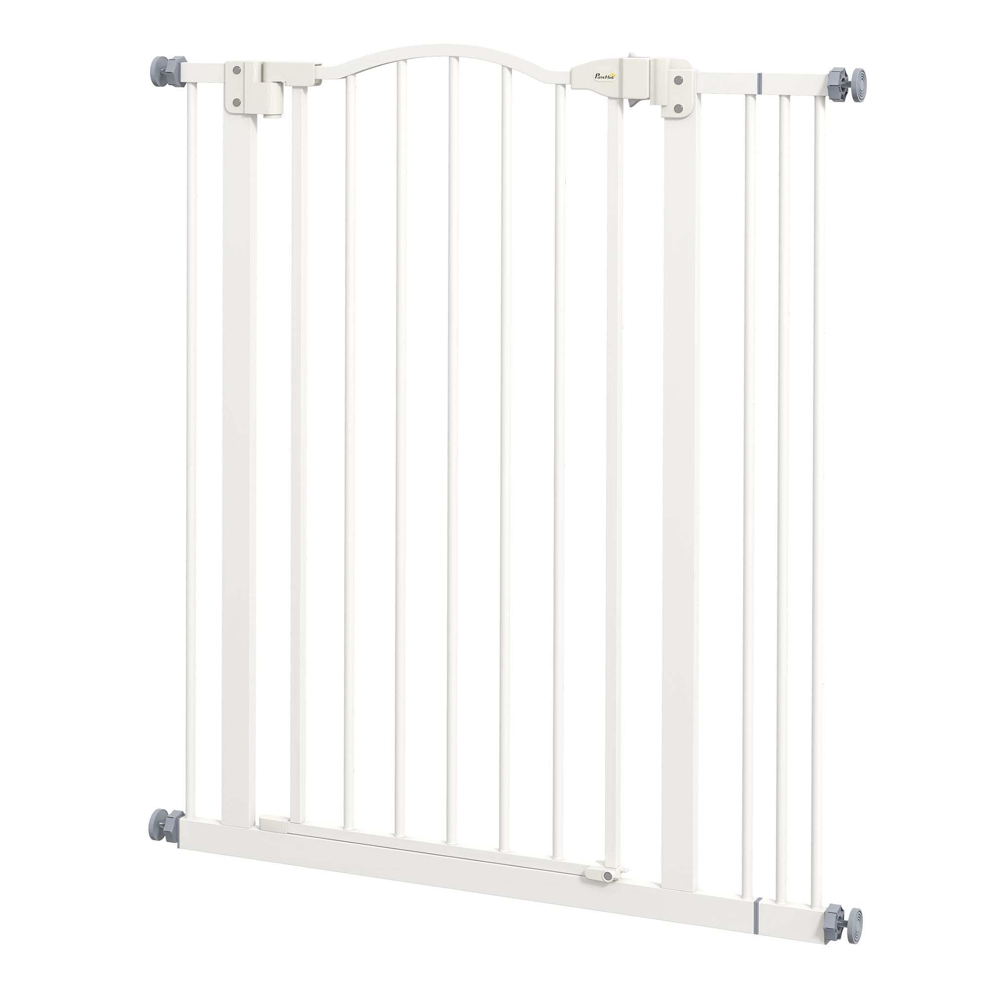 Metal Pet Safety Gate Dog Gate Folding Fence 74-87cm, White