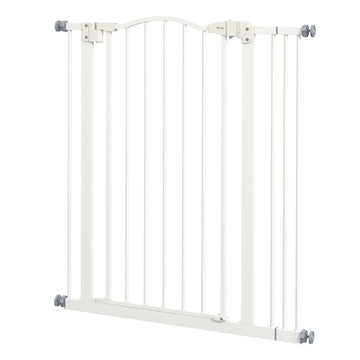 Metal Pet Safety Gate Dog Gate Folding Fence 74-87cm, White