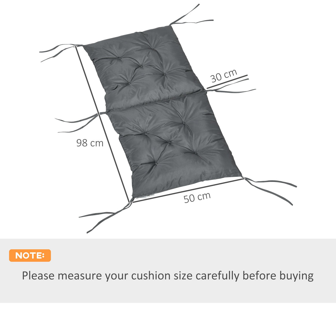 Set of Two Outdoor Seat Cushions - Dark Grey