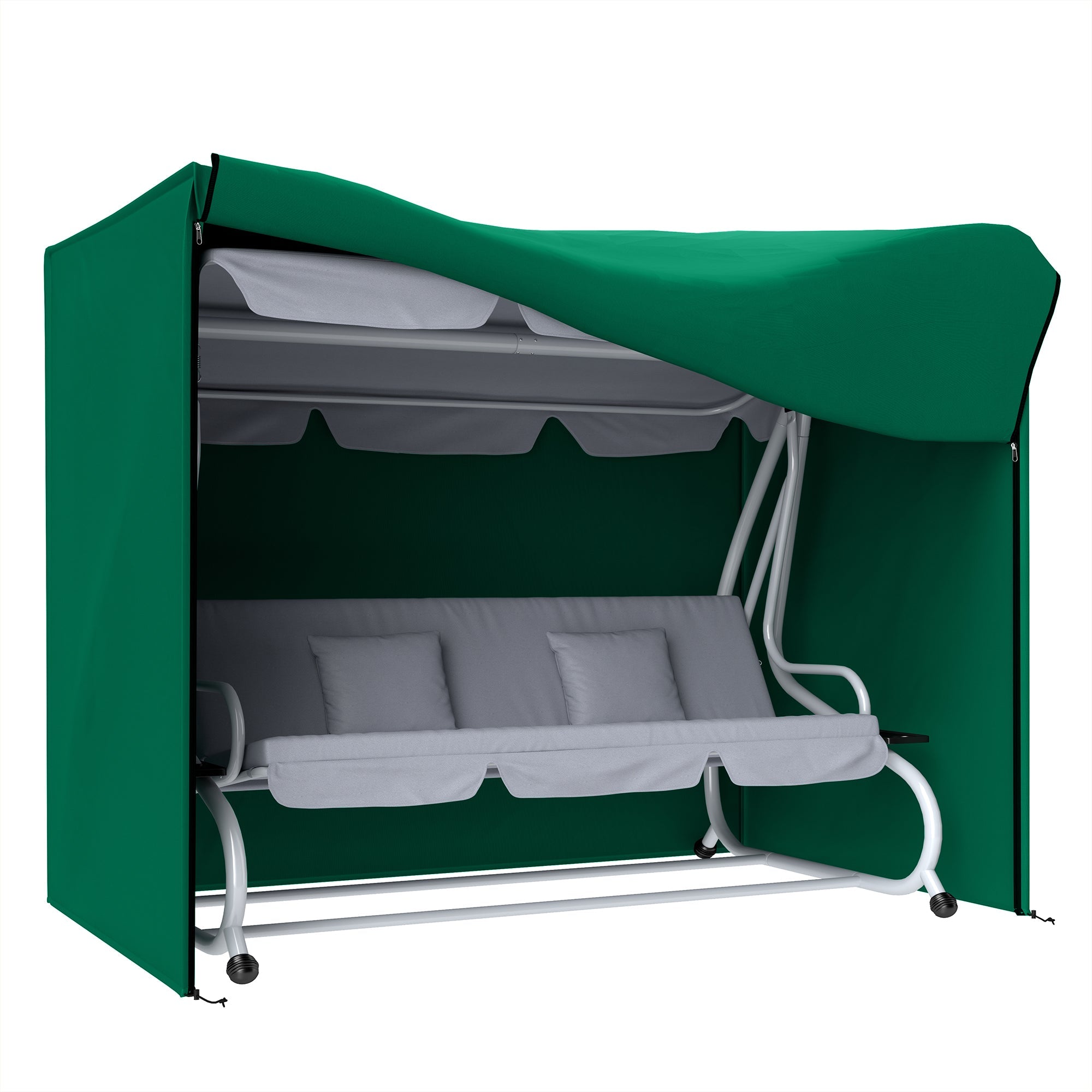 220 x 125cm Three-Seater Swing Chair Protective Cover - Green
