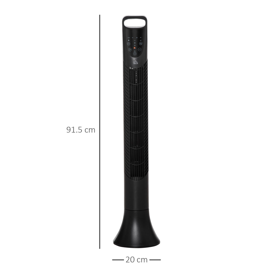 36'' Freestanding Tower Fan, 3 Speed 3 Mode, 7.5h Timer, 70 Degree Oscillation, LED Panel, 5M Remote Controller, Black
