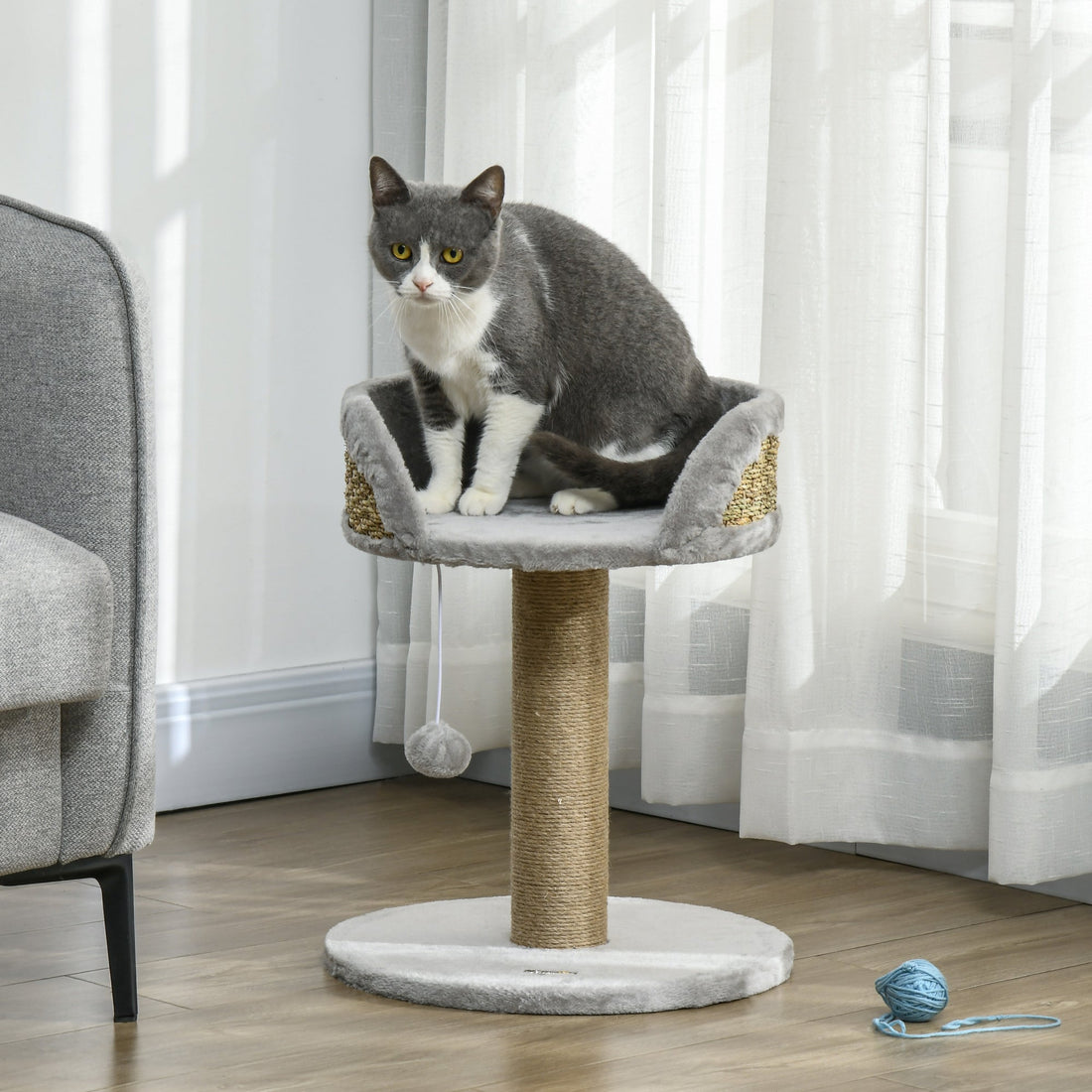 Cat Tree Tower with Scratching Posts, Grey