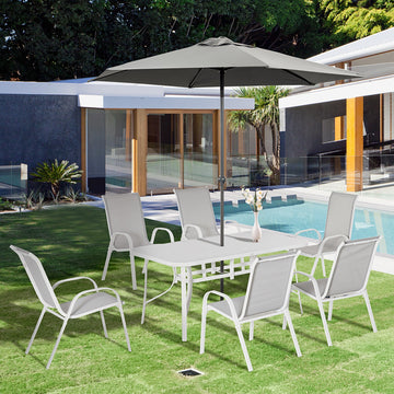 Seven-Piece Outdoor Dining Set - Grey