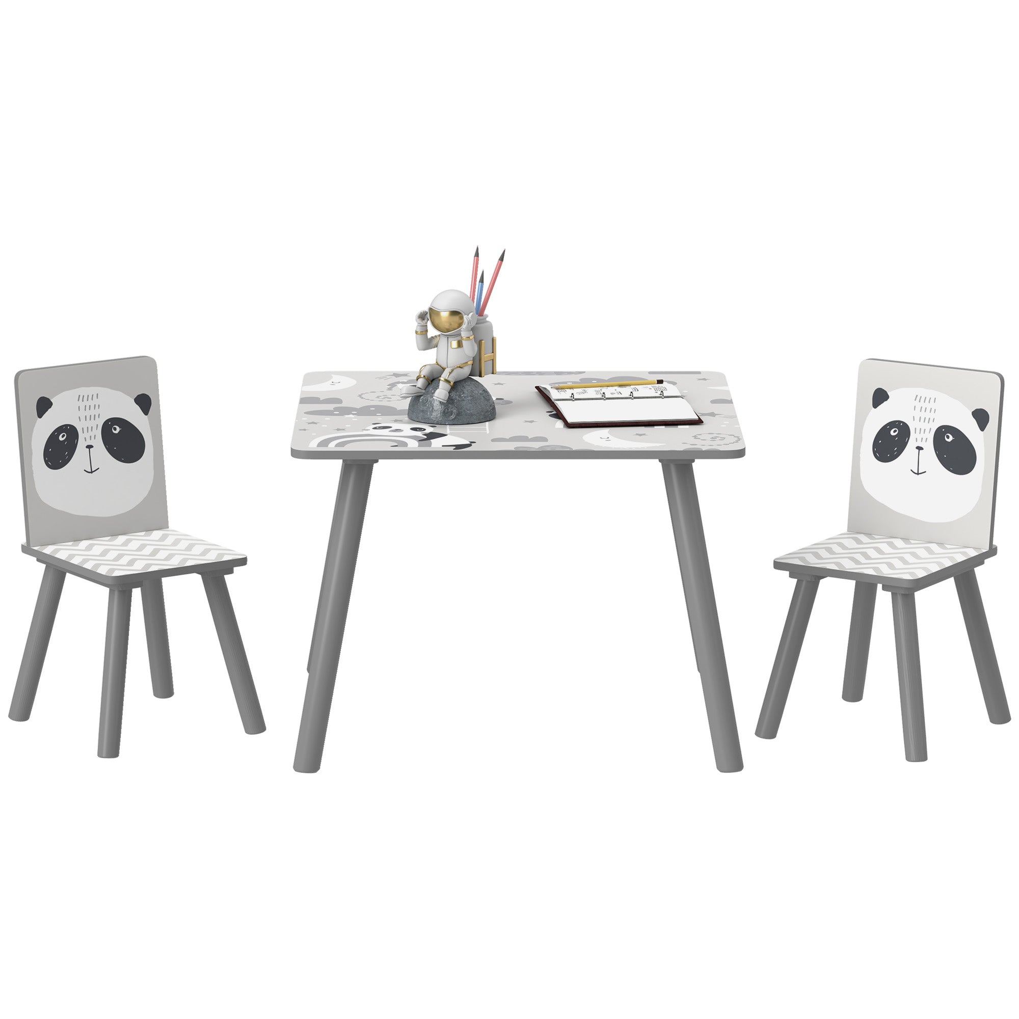 Kids Table and Chair Set, Toddler Table with 2 Chairs, Toddler Furniture Set, for Ages 3-8 Years - Grey