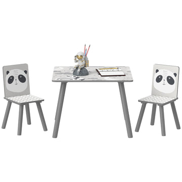 Kids Table and Chair Set, Toddler Table with 2 Chairs, Toddler Furniture Set, for Ages 3-8 Years - Grey