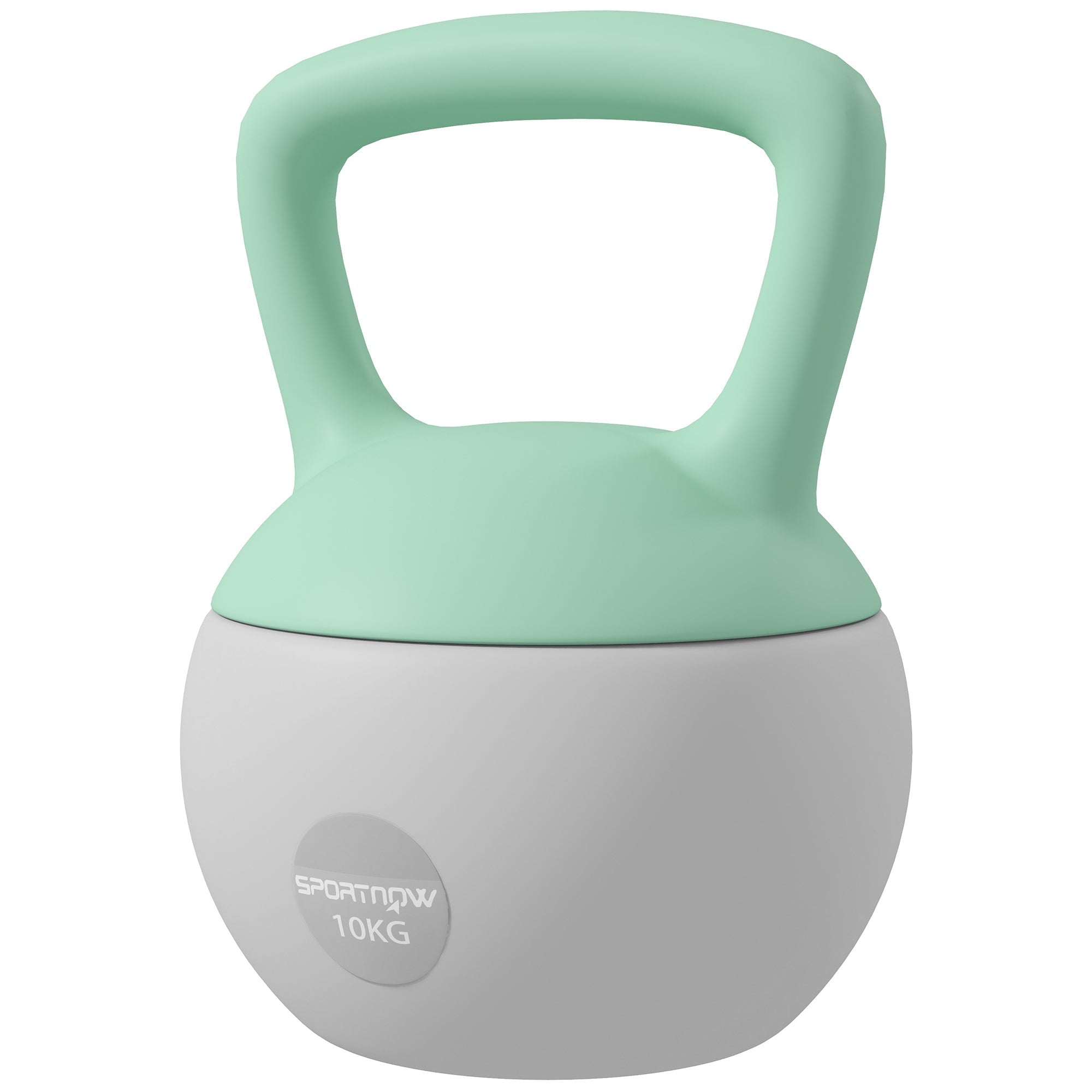 SPORTNOW 10KG Soft Kettlebell, Kettlebell with Non-Slip Handle for Home Gym, Weight Lifting, Strength Training, Green/Grey