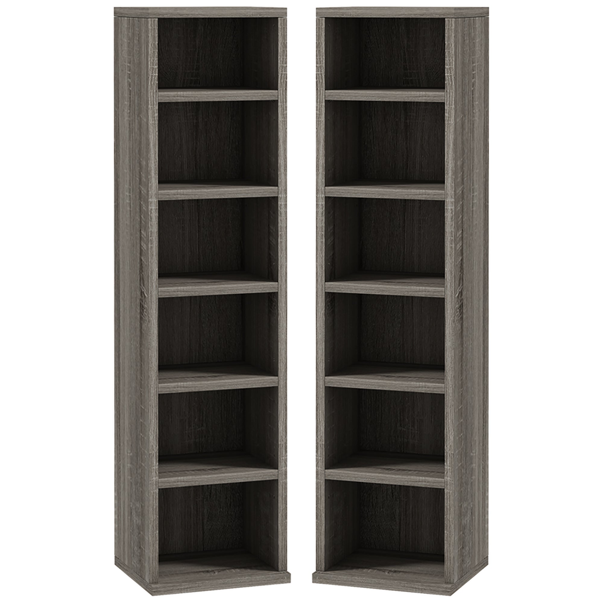 Set of Two 102 CD Storage Units - Dark Wood-Effect