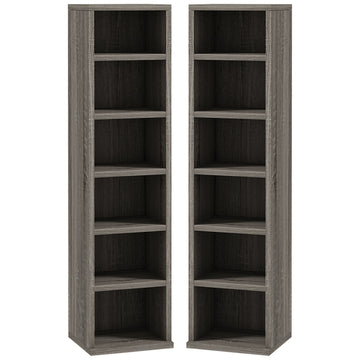 Set of Two 102 CD Storage Units - Dark Wood-Effect
