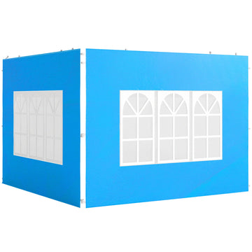 Set of Two 3 x 3(m) Gazebo Frame Replacement Walls - Blue