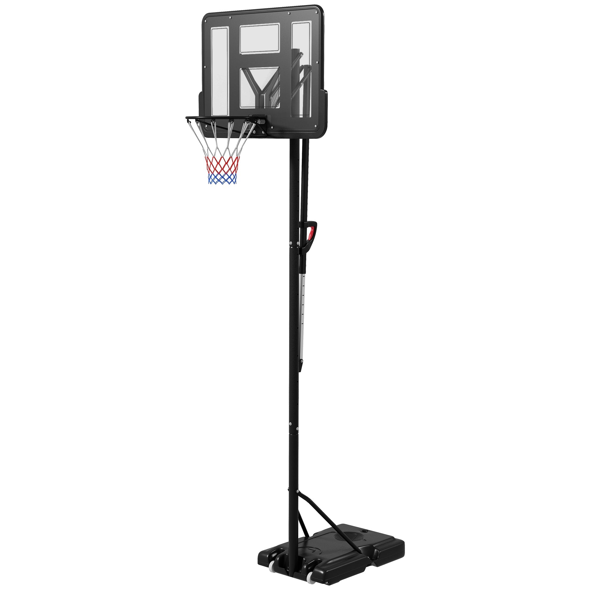 SPORTNOW Height Adjustable Basketball System, Freestanding Basketball Hoop and Stand w/ Wheels, 2.35-3.05m