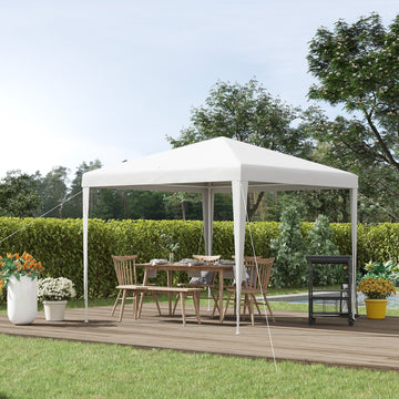 2.7m x 2.7m Garden Gazebo Marquee Party Tent Wedding Canopy Outdoor(White)