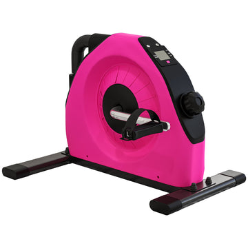 SPORTNOW Mini Exercise Bike, Portable Pedal Exerciser with LCD Display for Legs, Arms, Rehabilitation, Therapy, Pink