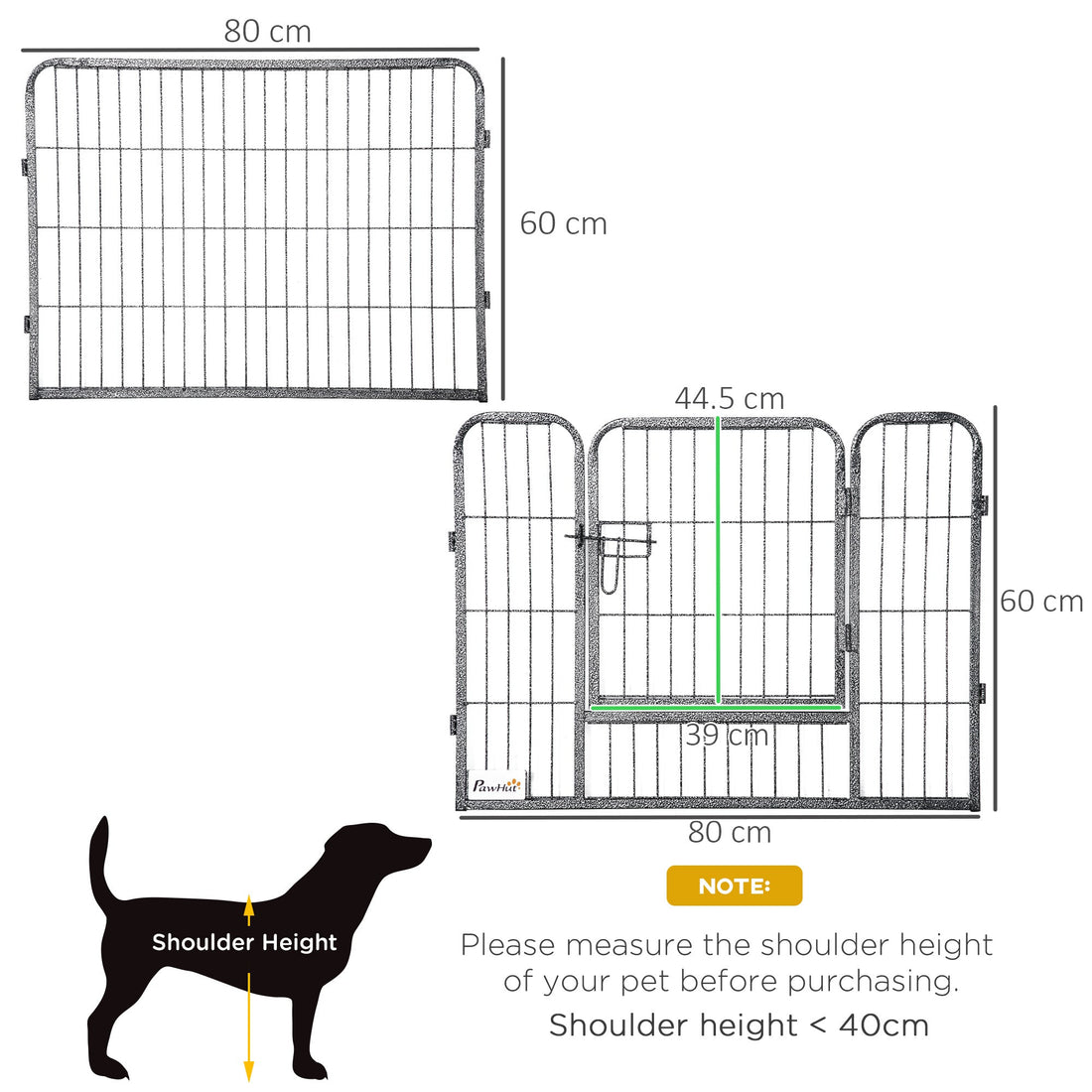 16 Panels Heavy Duty Puppy Playpen, for Small Dogs, Indoor and Outdoor Use - Grey