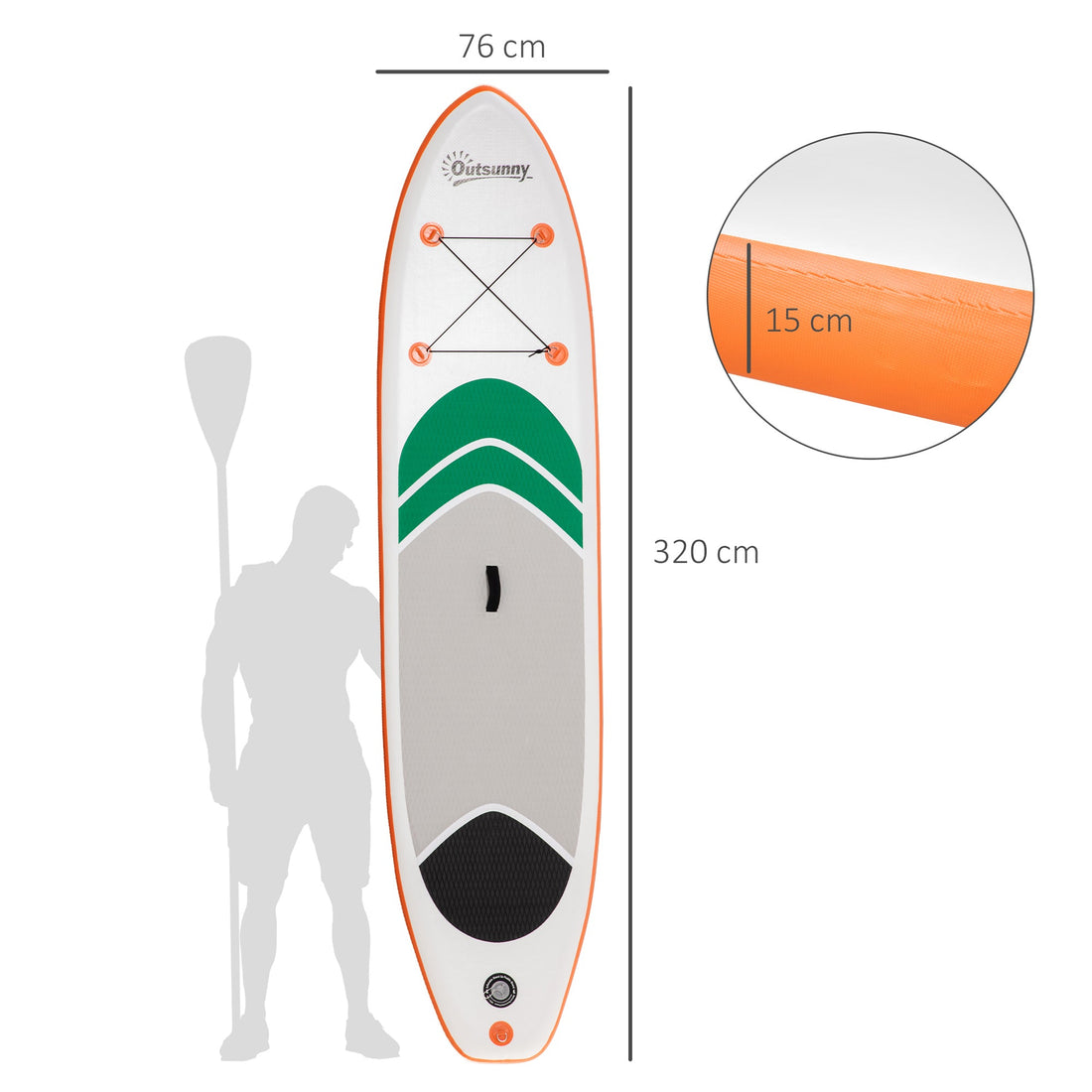 10'6" x 30" x 6" Inflatable Stand Up Paddle Board, Non-Slip & Ultra-Light Deck with Adj Paddle, ISUP Accessories, Pump and Carry Bag, for Youth Adults Beginner