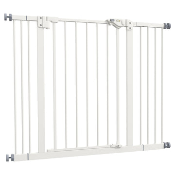 Metal 74-100cm Wide Adjustable Dog Gate Black