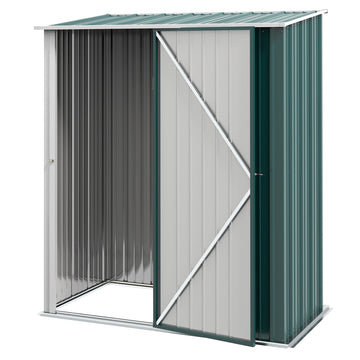 5.3 x 3.1ft Corrugated Steel Garden Shed - Green