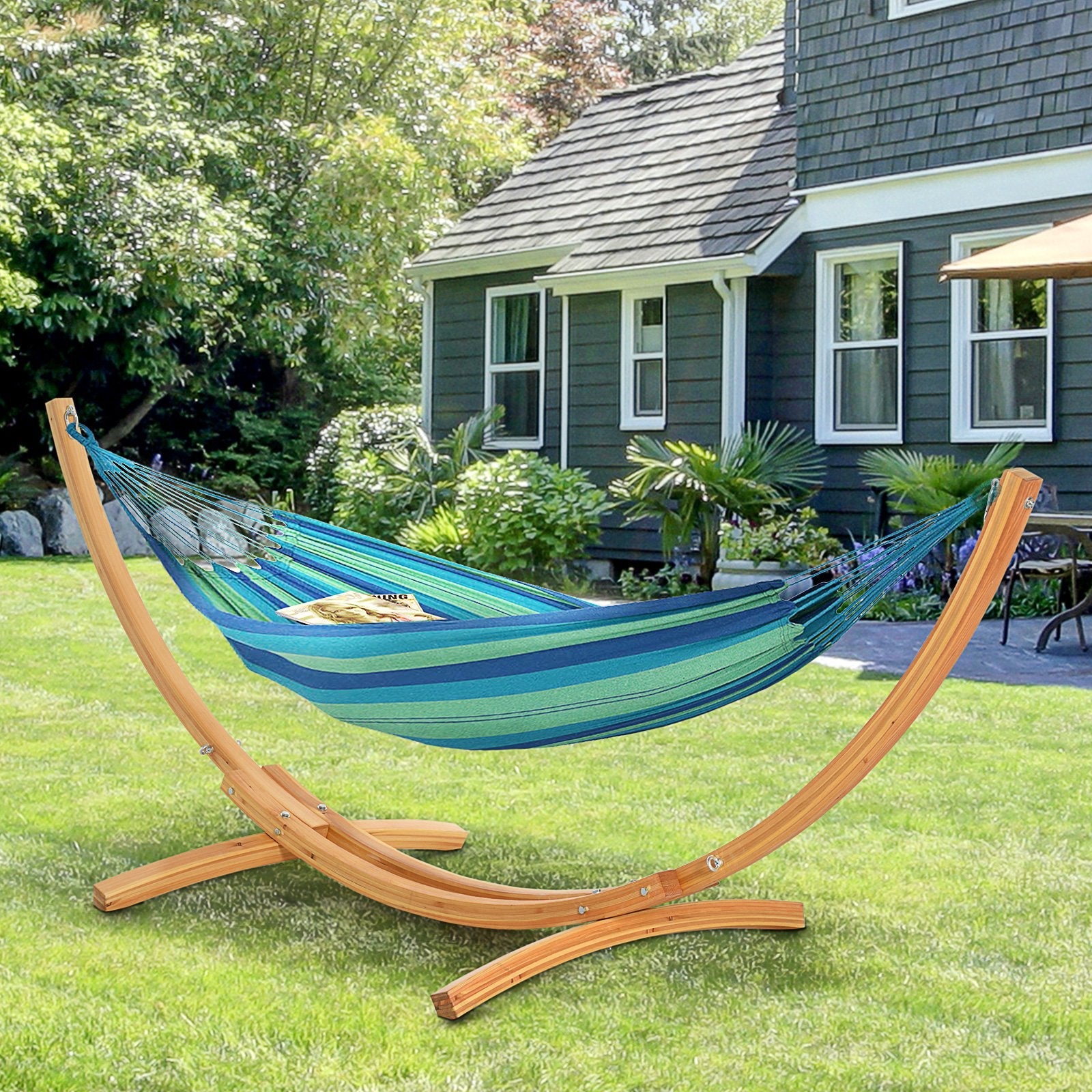 3.25m Wooden Hammock Stand Universal Fit Garden Picnic Camp Accessories