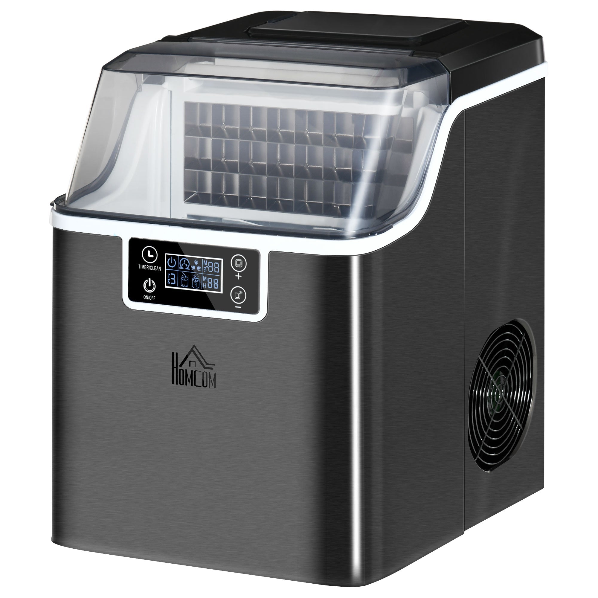 3.2L Compact Ice Machine, with LCD Screen and Accessories - Black