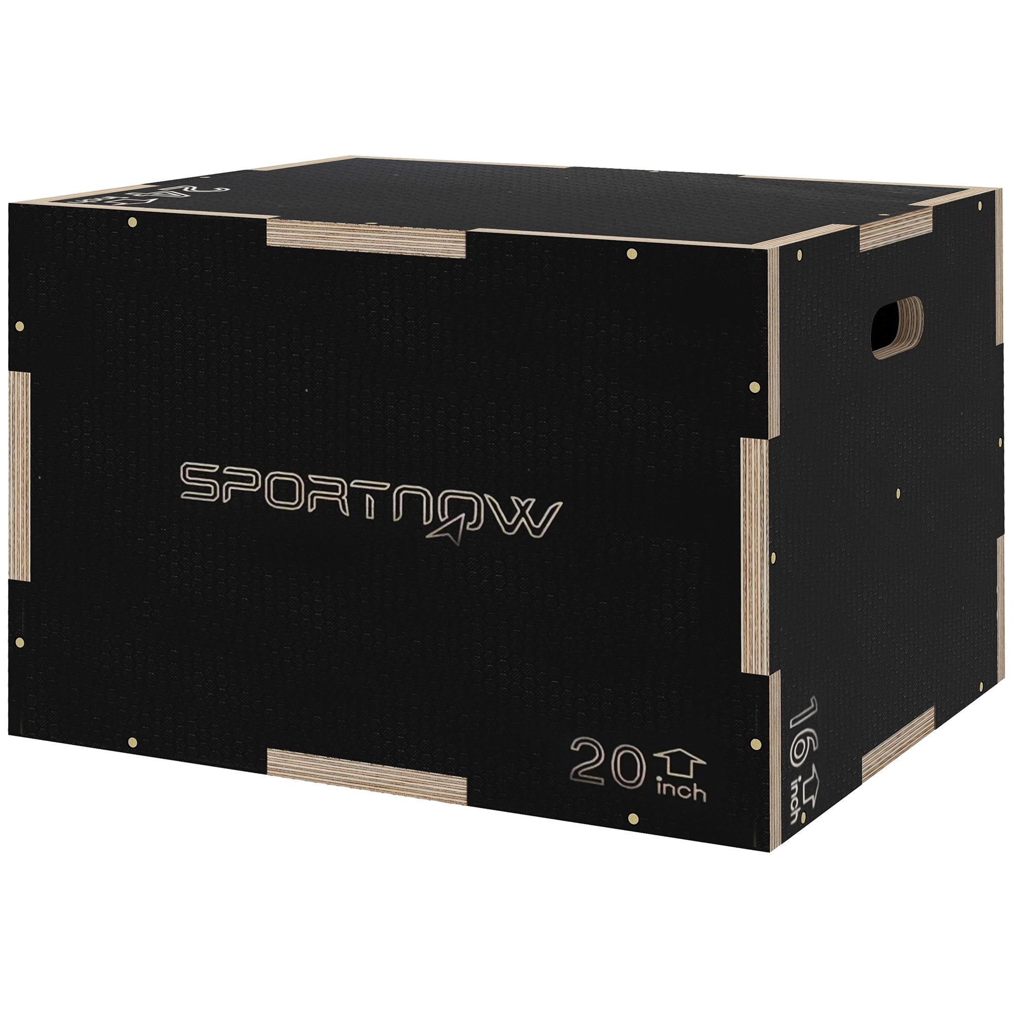SPORTNOW Multi-Faceted Jump Box, Wooden Step Up Box, for Home, Gym, Exercise, 41/51/61cm - Black