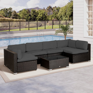Garden Rattan Sofa Cushion Polyester Cover Replacement Outdoor- No Cushion Included, Dark Grey