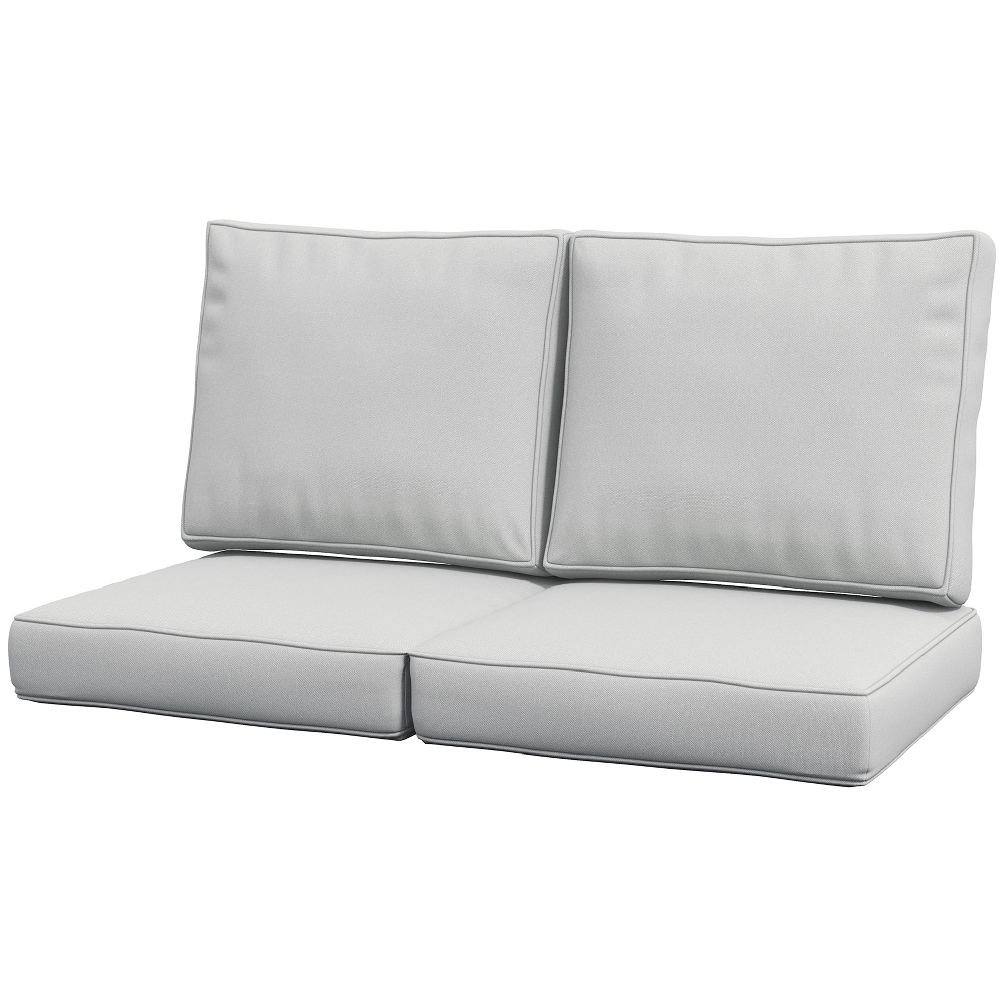 2 Seater Back and Seat Cushion Pillows Replacement, Patio Chair Cushions Set for Indoor Outdoor, Light Grey