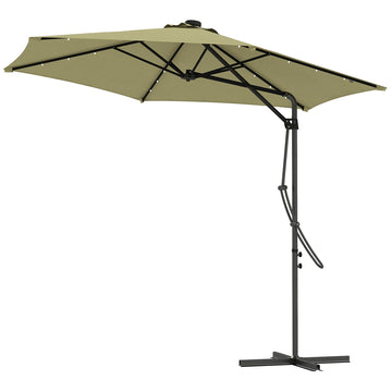 3(m) Solar LED Cantilever Parasol, Beige