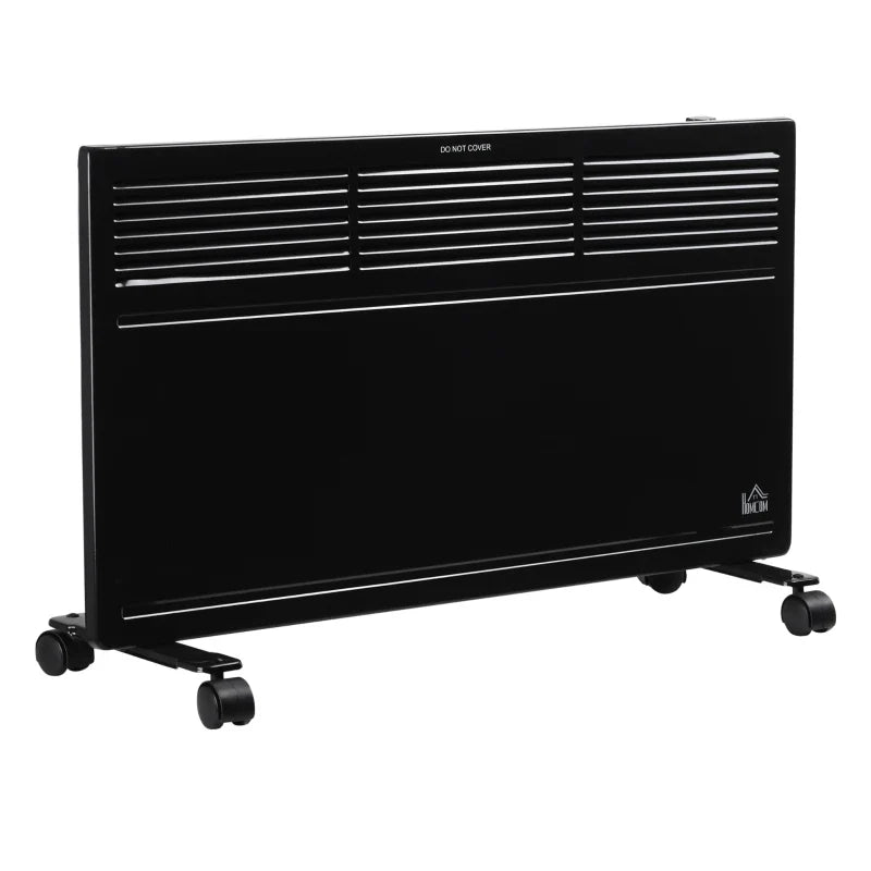 POWER Convector Radiator Freestanding or Wall-mounted Heating with 2 Heat Settings Safety Cut-Off, Black