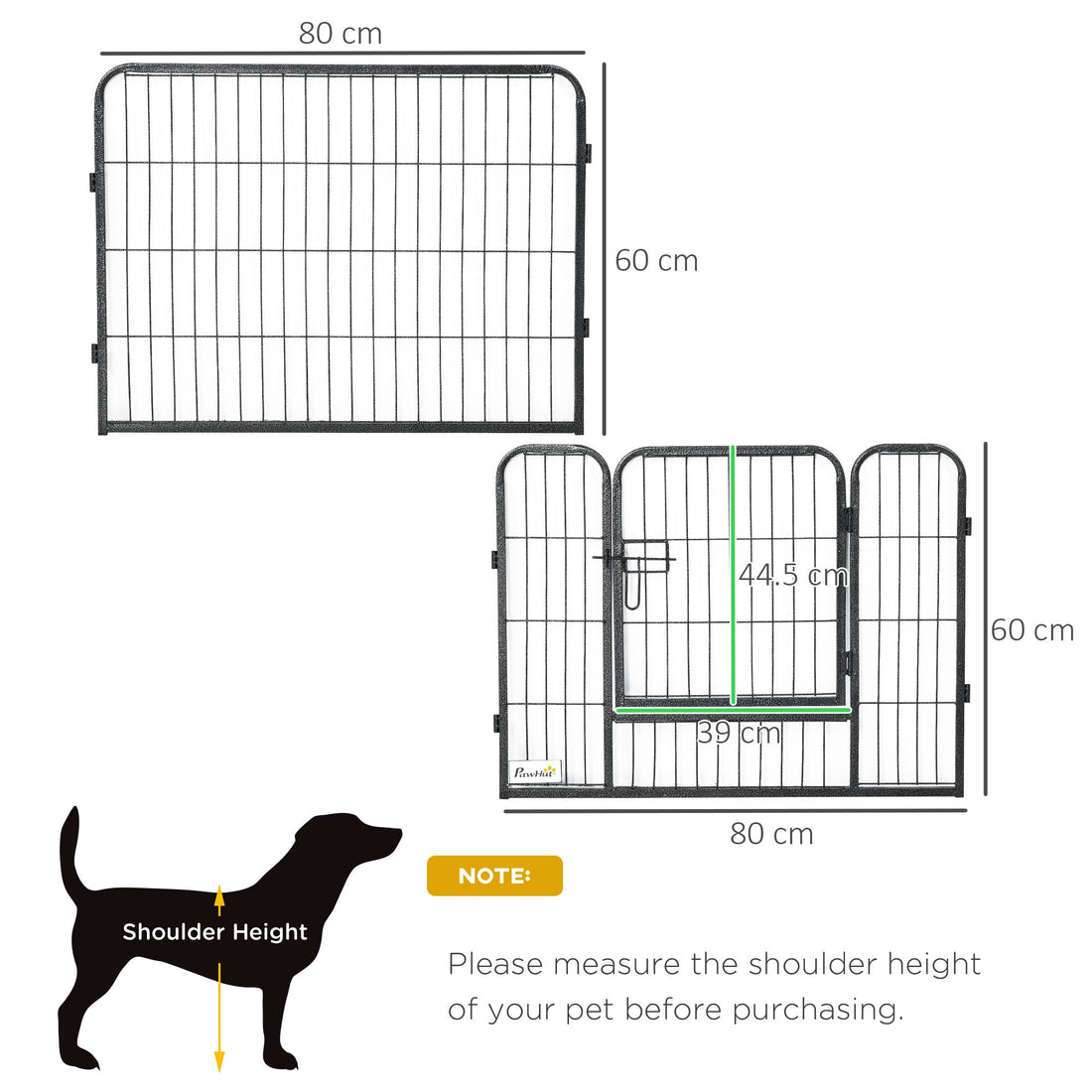 12 Panels Heavy Duty Puppy Playpen, for Small Dogs, Indoor and Outdoor Use - Silver