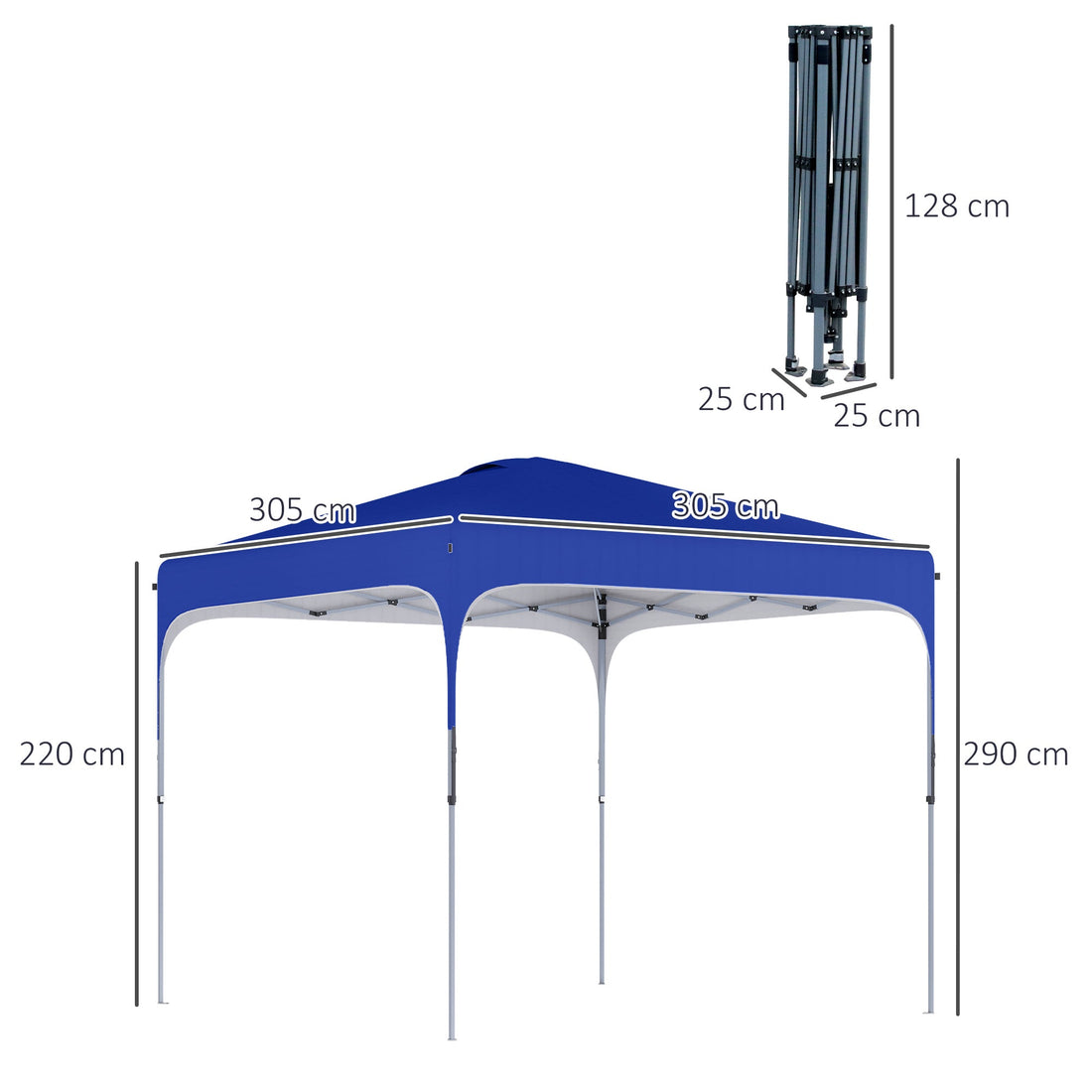 3 x 3(M) Pop Up Gazebo, UPF 50+ Foldable Canopy Tent with Wheeled Carrybag, 4 Leg Weight Bags, Height Adjustable Marquee Shelter 1 person easy setup for Outdoor Garden Patio Party, Blue