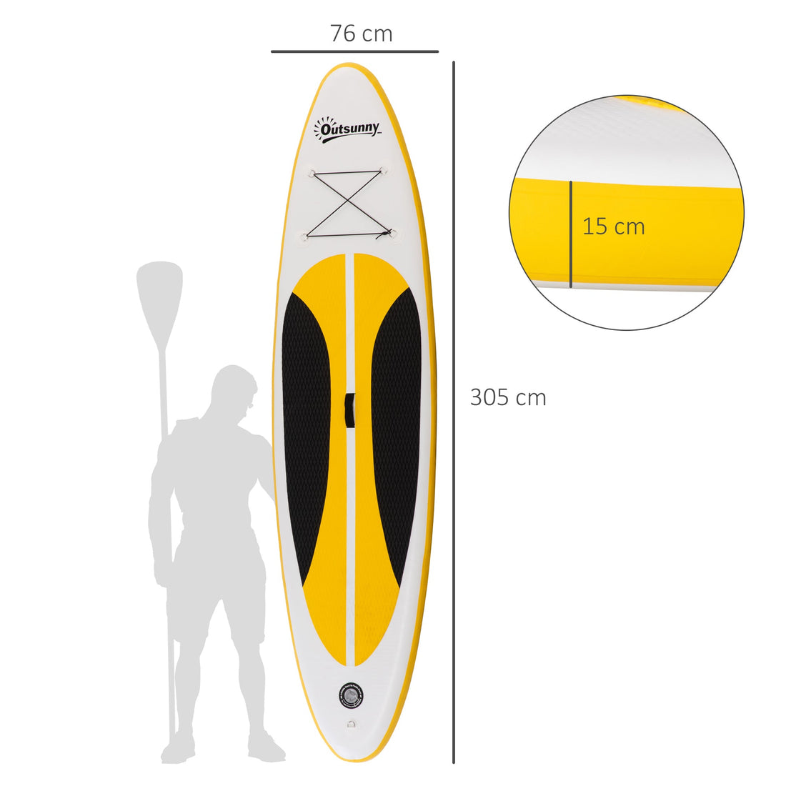 10' x 30" x 6" Inflatable Stand Up Paddle Board, Non-Slip & Ultra-Light Deck with ISUP Accessories, Adj Paddle, Backpack Bag, and Three Bottom Fins, for Youth Adults Beginner, White