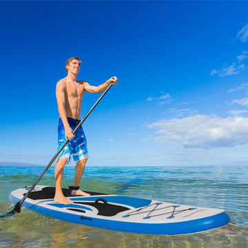 10.6' x 32" x 6" Inflatable Stand Up Paddle Board, Non-Slip & Ultra-Light Deck with ISUP Accessories, Adj Paddle, Pump, Backpack Bag, and Three Bottom Fins, for Youth Adults Beginner