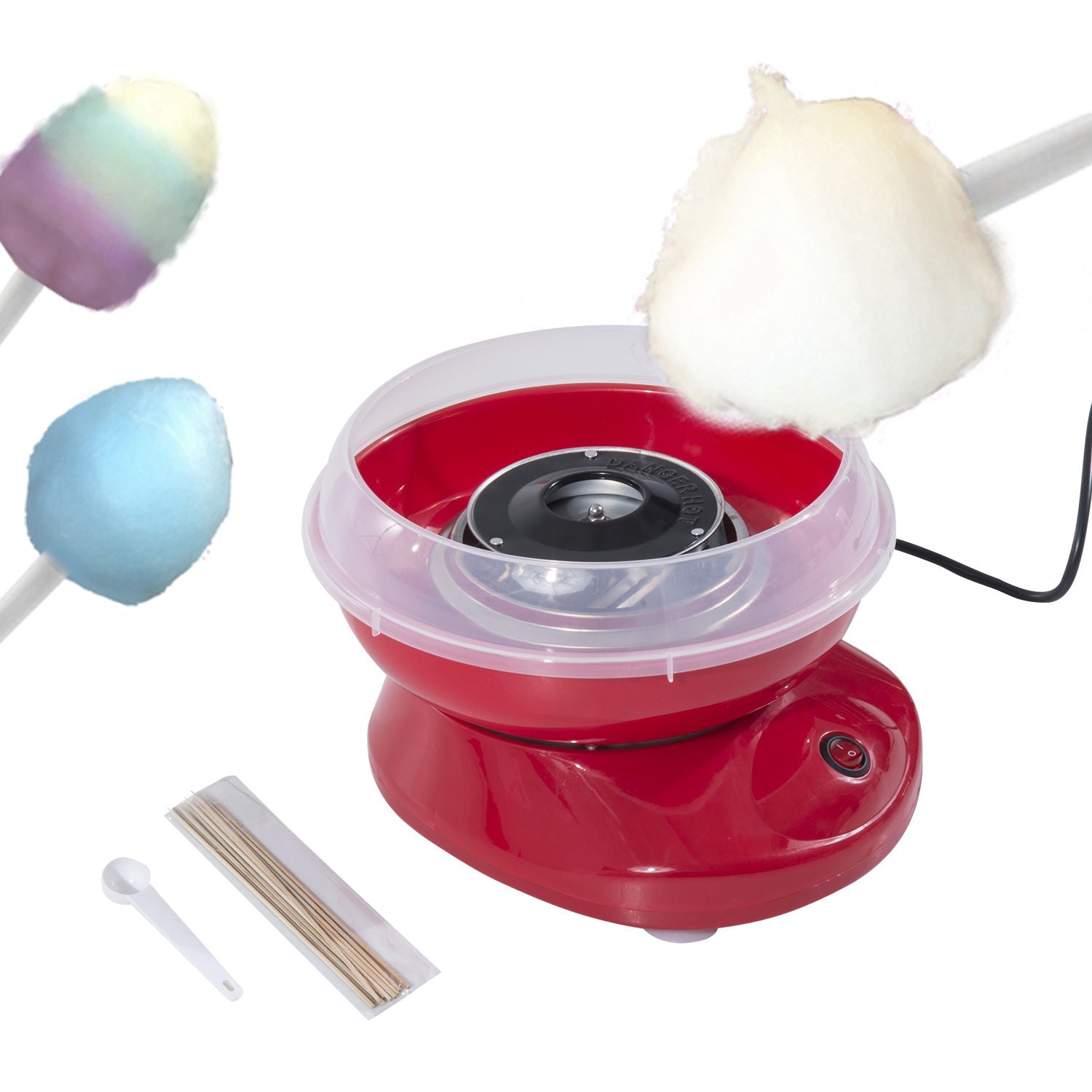 Candy Floss Machine Electric Cotton Candy Maker Gadgetry 450W (Red)