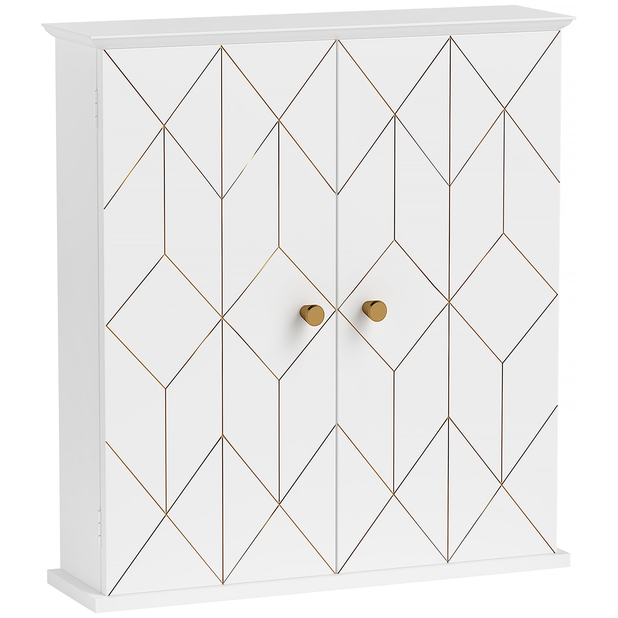 Bathroom Cabinet Wall Mounted, Bathroom Wall Cabinet Medicine Cabinet with 2 Doors, Adjustable Shelf, White
