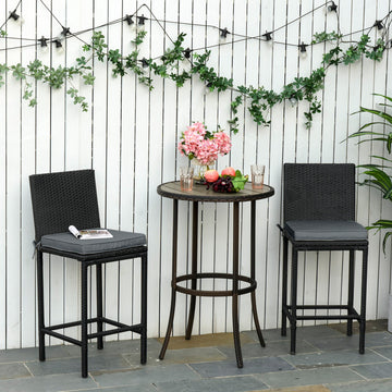 Set of 2 Garden Chair Cushions with Ties, 45 x 45 cm Replacement Cushions for Outdoor Furniture, Dark Grey