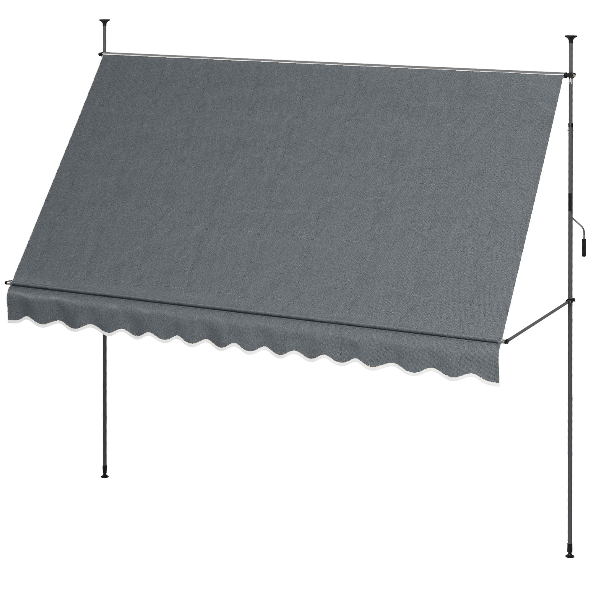3.5 x 1.2m Manual Retractable Awning - Grey