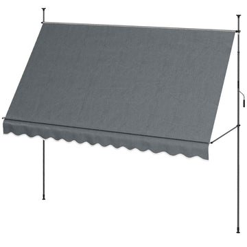 3.5 x 1.2m Manual Retractable Awning - Grey