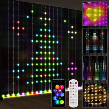 LED Curtain Lights, Smart Curtain Fairy Lights Plug In, Colour Changing Wall Lights with Remote, App, Dynamic DIY Hanging Window String Lights for Bedroom Living Room, 3x3(m), 400 RGBIC LED