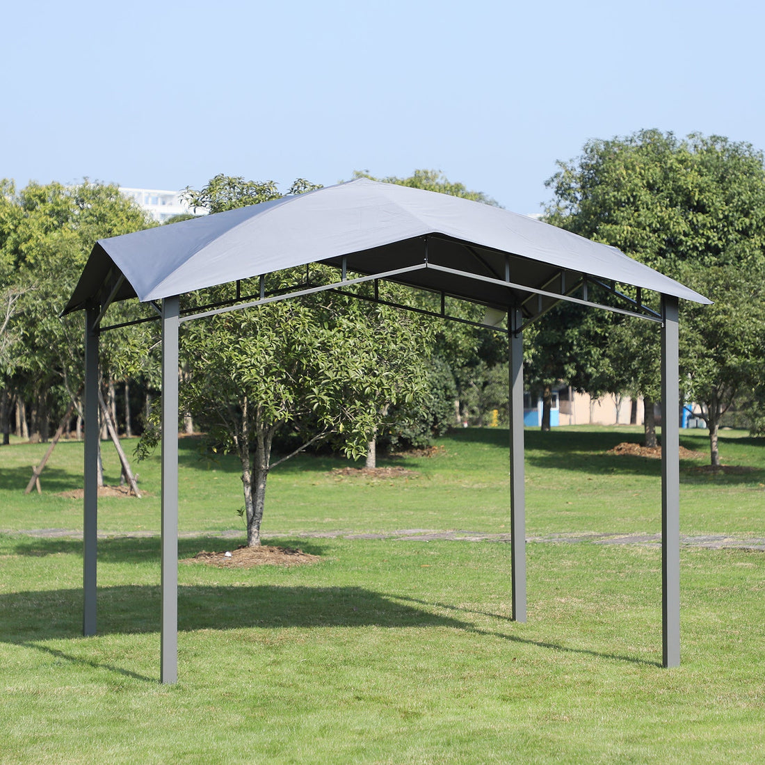 3x3(m) Outdoor Gazebo Garden Pavilion Sunshade Canopy Tent with Steel Frame, Grey