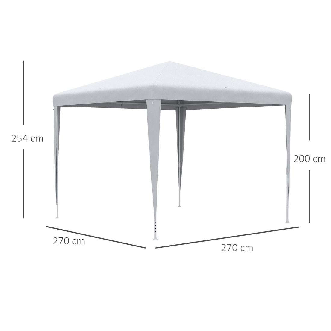2.7m x 2.7m Garden Gazebo Marquee Party Tent Wedding Canopy Outdoor(White)