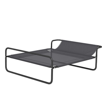 Raised Pet Bed with Slope Headrest, Washable Breathable Mesh, Foot Pads, for Small, Medium Dogs, 91 x 69 x 29cm