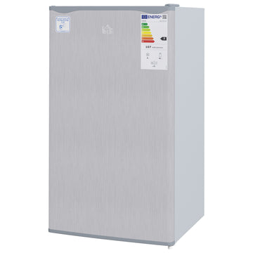 91 Litre Freestanding Under Counter Fridge Freezer, Small Fridge with Chiller Box, Adjustable Thermostat, 47.5cm Wide, Grey