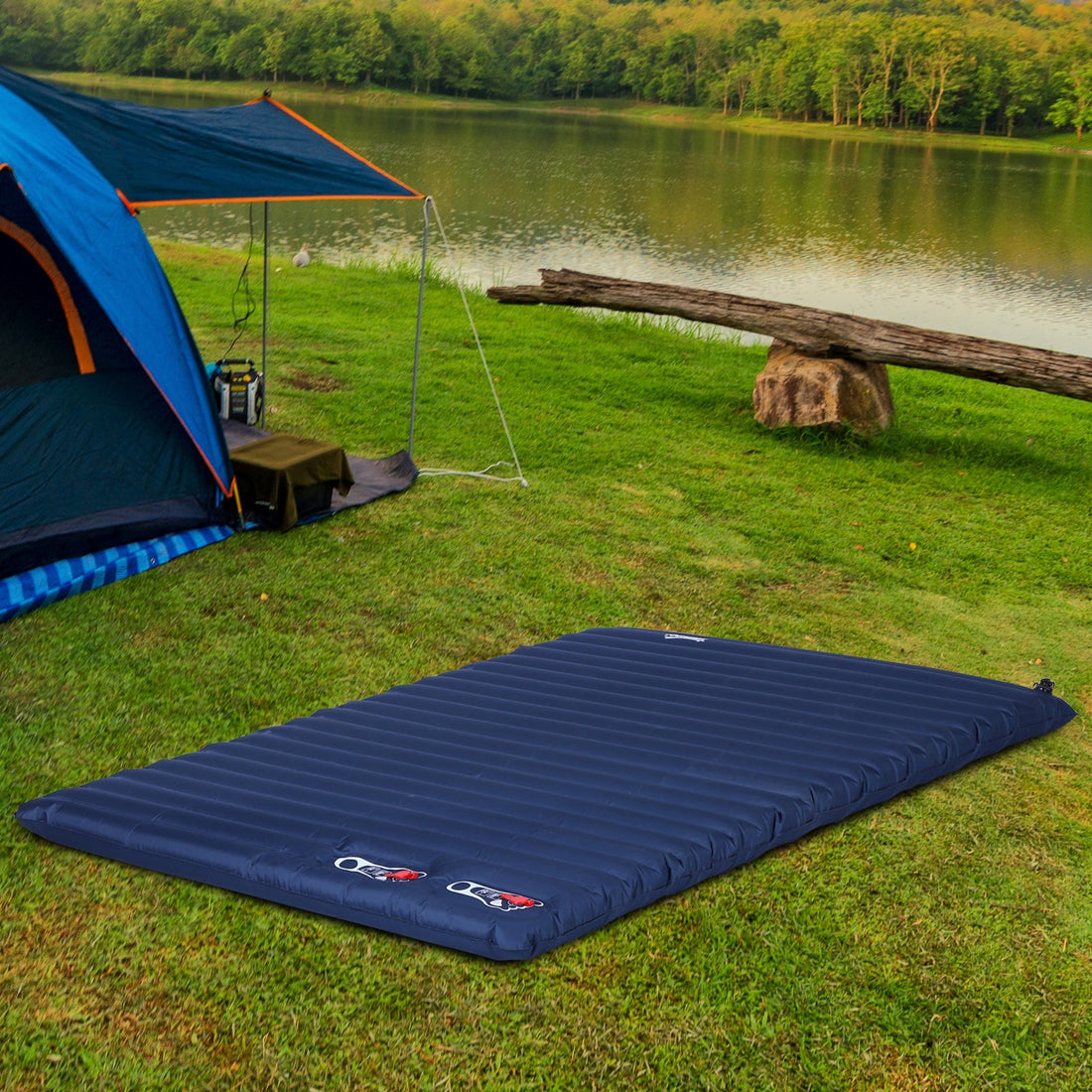 2 Person Camping Inflatable Mattress - Navy Blue