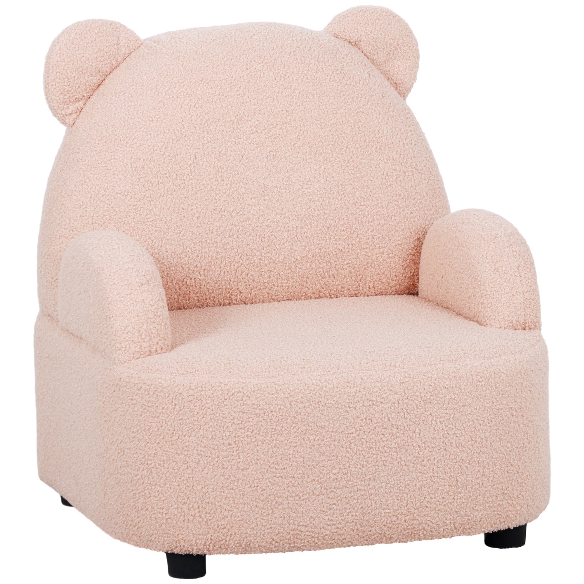 Kids Armchair, Bear Shaped Toddler Chair for Bedroom Playroom Living Room, Aged 18 Months to 3 Years - Pink