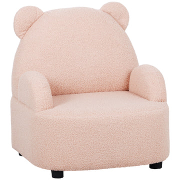 Kids Armchair, Bear Shaped Toddler Chair for Bedroom Playroom Living Room, Aged 18 Months to 3 Years - Pink