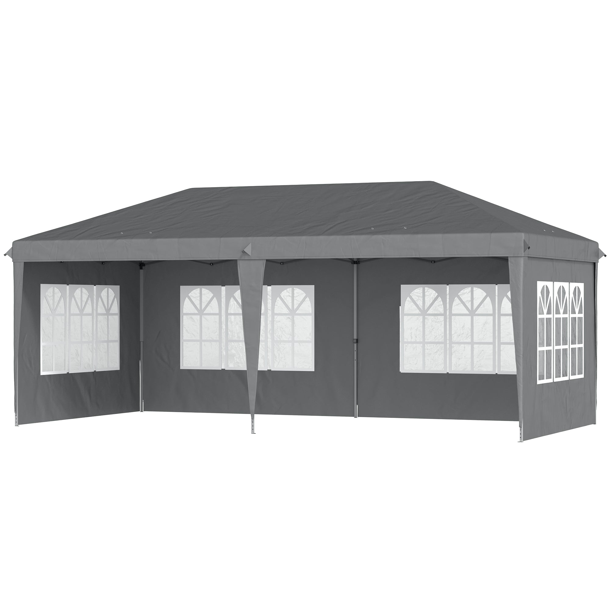 3 x 6m Pop-Up Gazebo, with Removable Walls - Grey