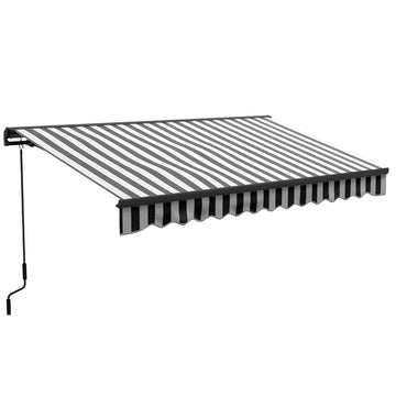 2.5 x 3.5m Aluminium Frame Electric Awning, with Remote - Grey/White