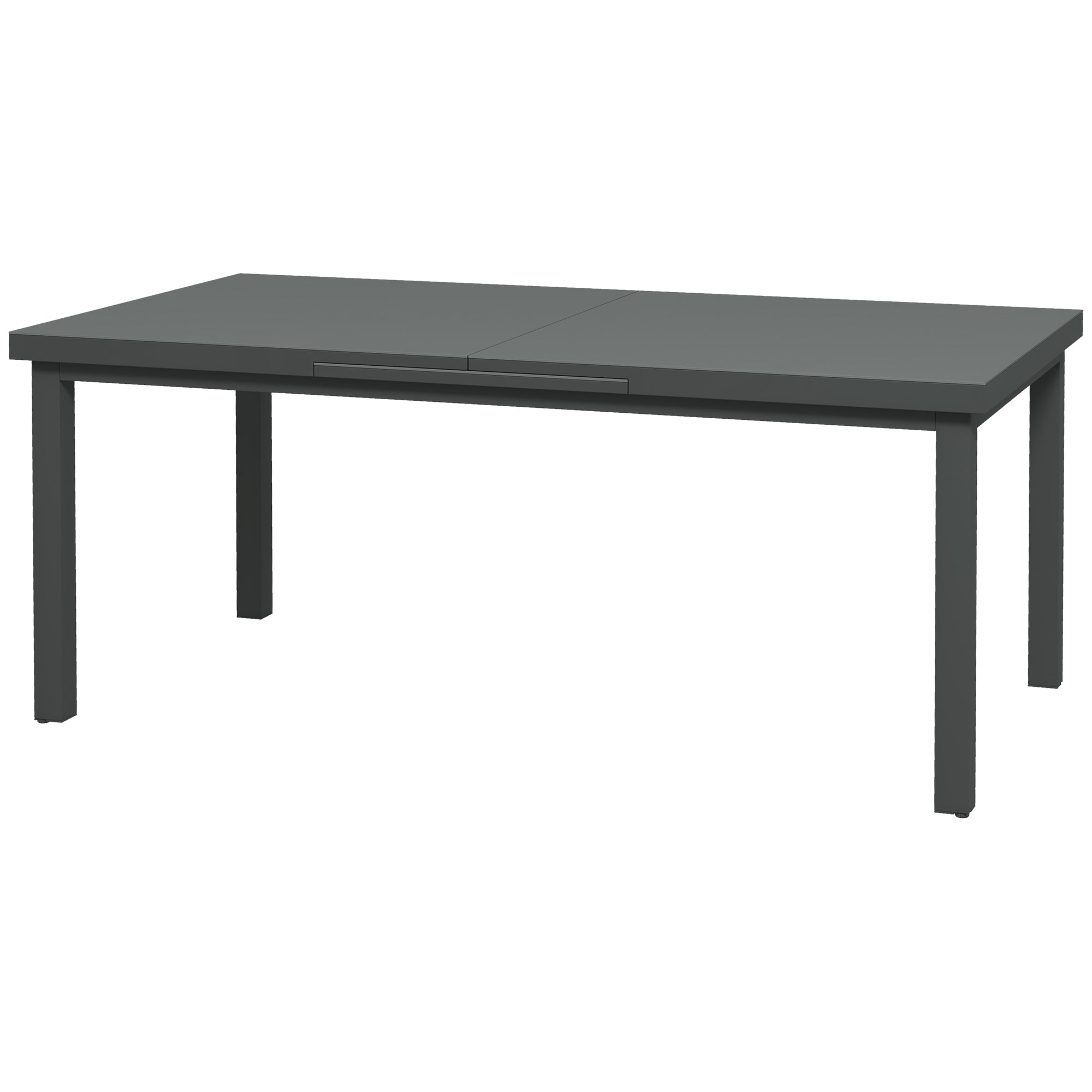 Aluminium Garden Table for 6-8, 246 cm Extending Outdoor Dining Table Rectangle for Patio, Balcony - Charcoal Grey