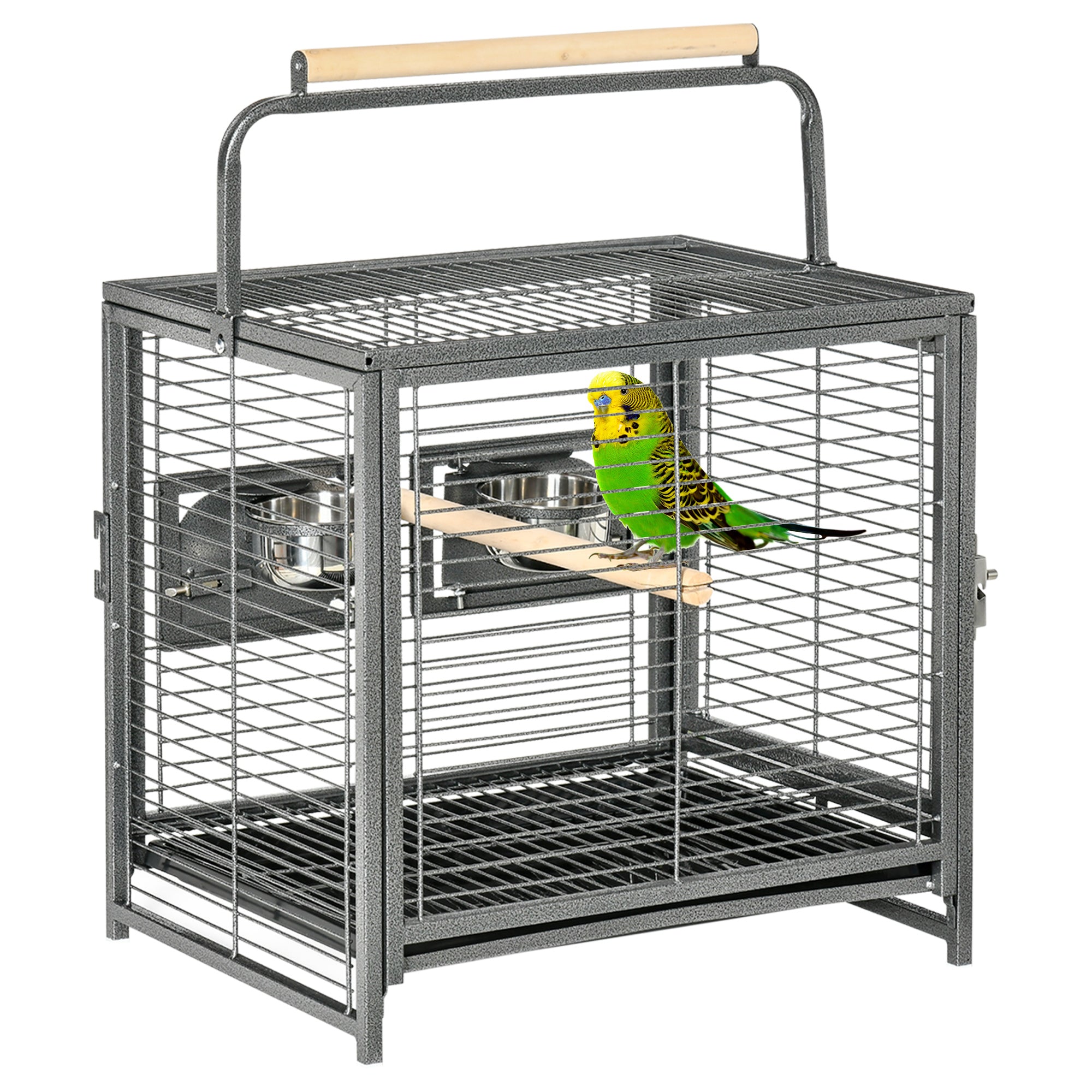 Parrot Cage, Travel Carry Pet Bird Cage, with Metal Handle